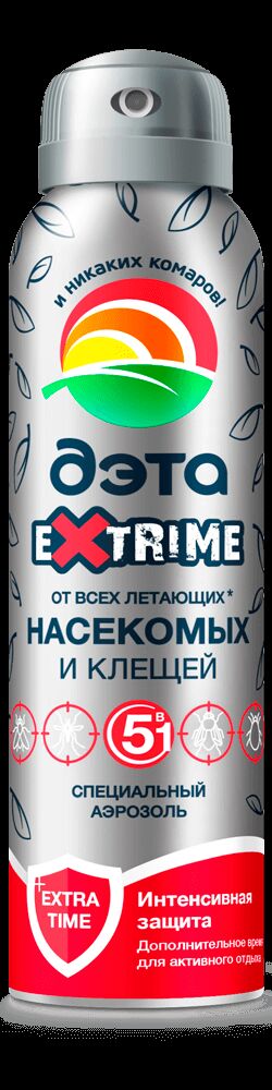 ДЭТА EXTRIME аэрозоль специальный (5 в 1) от всех летающих кровососущих насекомых и клещей 150 мл/24